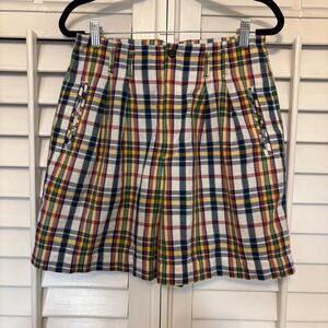 The Limited Plaid High Waisted‎ Cotton Shorts Size 8